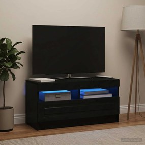 vidaXL Ντουλάπα LED Τηλεόρασης Μαύρο Επεξεργασμένο Ξύλο