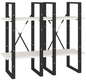 vidaXL Βιβλιοθήκη με 4 Ράφια Λευκή 40x30x140 εκ. από Μασίφ Ξύλο Πεύκου