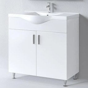 Bathroom Βench with Sink SIENA 90 White 90x46x85 εκ.