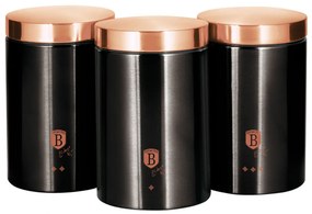 Δοχεία Αποθήκευσης Τροφίμων Berlinger Haus Σετ 3 τμχ Black Rose Collection BH-1734