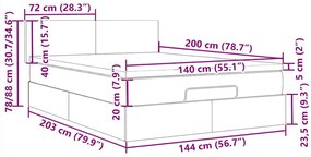 vidaXL Κεφαλάρι Κρεβατιού LED Σκούρο Γκρι 144x5x118/128 εκ. Βελούδινο