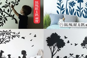 Σετ των 2 Intra απο ξύλο plywood 3mm-4mm πάχος – Paper Cut Kids Room Decor Wall Wall Bundl Δίασταση 20x20 cm INTRAFABR-114994891