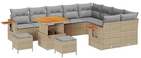 vidaXL Σετ Καναπέ Κήπου 12 pcs μπεζ και ανοιχτό γκρι 80 x 80 x 71 cm