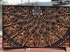 Intra απο ξύλο plywood 3mm-4mm πάχος - Πολυεπίπεδη τέχνη τοίχου Δίασταση 30x30 cm Intraeaxys-r1z2e8n1