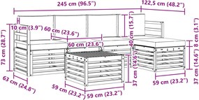 vidaXL Σειρά Καναπέ Εξωτερικού 6 pcs Λευκό και Μπεζ Πολυεστέρας