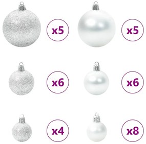 vidaXL Τεχνητό Χριστουγεννιάτικο Δέντρο με 150 LED Λευκό 150 cm