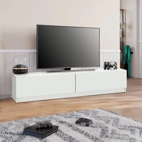 Έπιπλο τηλεόρασης Ahenk Megapap από μελαμίνη χρώμα λευκό 160x31,3x32,9εκ. - 0228134