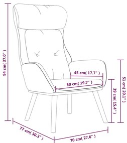 Πολυθρόνα Relax Σκούρο Γκρι από Ύφασμα και PVC - Γκρι