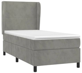 ΚΡΕΒΑΤΙ BOXSPRING ΜΕ ΣΤΡΩΜΑ ΑΝΟΙΧΤΟ ΓΚΡΙ 100X200 ΕΚ. ΒΕΛΟΥΔΙΝΟ 3129075