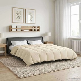 vidaXL Χειμερινό Παπλωματοθήκη 200 x 220 cm Χειμώνας Κρεμ Αναπνεύσιμο