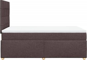 vidaXL Κρεβάτι Boxspring με Στρώμα Σκούρο Καφέ 120x190 εκ Υφασμάτινο