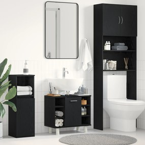 vidaXL Ντουλάπι Μπάνιου Μαύρο Δρυς 60x32x54 εκ. Επεξεργασμένο Ξύλο