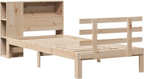 vidaXL Κρεβάτι Βιβλιοθήκη Χωρίς Στρώμα 75x190 εκ Μασίφ Ξύλο Πεύκο