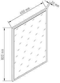 ORLY Καθρέπτης Τοίχου με Nimphea Alba/Dark Concrete Ξύλινο Πλαίσιο 60x80cm
