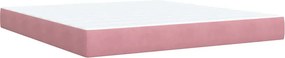 vidaXL Κρεβάτι Boxspring με Στρώμα Ροζ 180x200 εκ. Βελούδινο