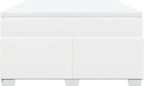 vidaXL Κρεβάτι Boxspring με Στρώμα Λευκό 160x200εκ.από Συνθετικό Δέρμα
