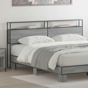 vidaXL Κεφαλάρι Αποθήκης Γκρι sonoma 200 cm Επεξεργασμένο ξύλο