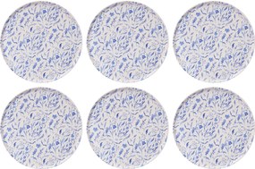 Service Plate Set (6 Pieces) Spring Garden Blue
White