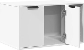 vidaXL Τουαλέτα Γάτας Περίφραξη Λευκό 80x50x45 εκ. Επεξεργασμ. Ξύλο