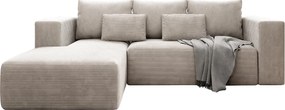 Γωνιακός καναπές Stripes-Αριστερή-Ekrou