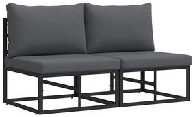 vidaXL Εξωτερικά Έπιπλα 2 pcs Μαύρο 70 x 71.5 x 32 εκ Μέταλλο