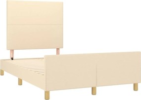 vidaXL Σκελετός Κρεβατιού Χωρίς Στρώμα Κρεμ 120x200 εκ. Υφασμάτινο