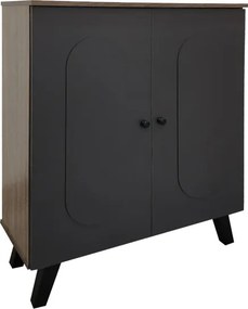 Παπουτσοθήκη-ντουλάπι Cathi pakoworld σε oak - anthracite απόχρωση 80x34x95εκ