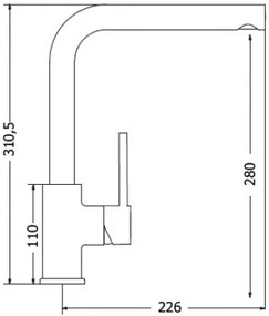 Μπαταρία κουζίνας Modea Line Space ψηλή SB