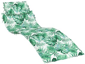 vidaXL Μαξιλάρι Ξαπλώστρας με Σχέδιο Φύλλων από Ύφασμα Oxford
