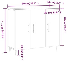 Ντουλάπι Καπνιστή Δρυς 90x34x80 εκ. Επεξεργασμένο Ξύλο - Καφέ