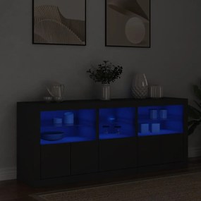 Μπουφές με Φώτα LED Μαύρος 162 x 37 x 67 εκ. - Μαύρο