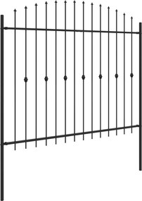 vidaXL Φράχτης με Σπίθες Asten Μαύρο 200 x 200 cm