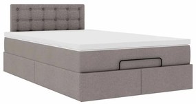 vidaXL Οθωμανικό κρεβάτι με στρώμα Taupe 120x190 cm Ύφασμα