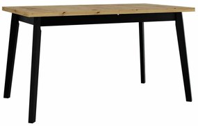 Τραπέζι Victorville 129, Artisan βελανιδιά, Μαύρο, 75x80x140cm, 30 kg, Επιμήκυνση, Πλαστικοποιημένη μοριοσανίδα, Ξύλο, Ξύλο: Οξιά | Epipla1.gr