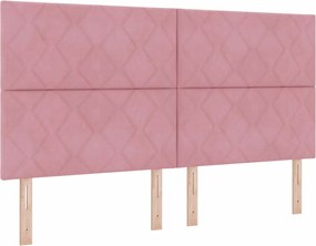 vidaXL LED κεφαλάρι Ροζ 180 cm Τεχνητό Δέρμα