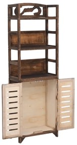 vidaXL Ντουλάπι Βιτρίνα Σκούρο Καφέ 46x24x140 εκ. Μασίφ Ξύλο Παυλώνιας