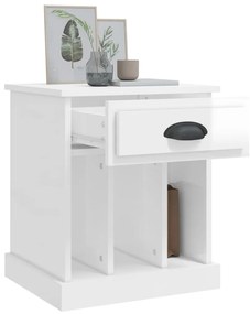 vidaXL Κομοδίνα 2 τεμ. Γυαλιστερό Λευκό 43x36x50 εκ.