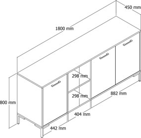 Κονσόλα Δρυς BOVAPRA 180x45x80