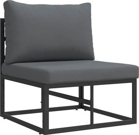 vidaXL Σετ Καναπέ Κήπου με μαξιλάρι 6 pcs Μαύρο Ατσάλι