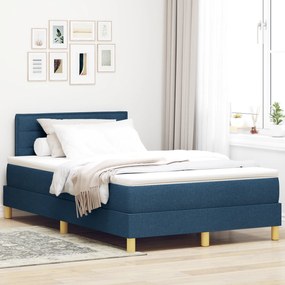 vidaXL Κρεβάτι με Στρώμα Μπλε 120x200 εκ. Ύφασμα