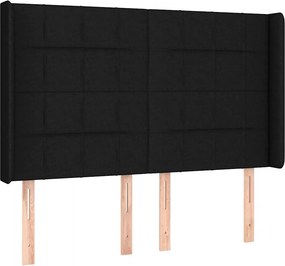 vidaXL Κρεβάτι Boxspring με Στρώμα &amp; LED Μαύρο 140x190 εκ. Υφασμάτινο