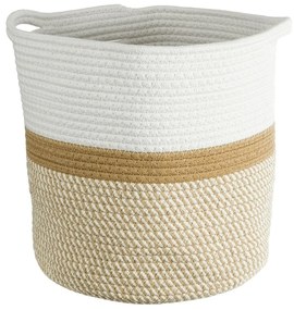 Καλάθι - Κασπώ Ithaki 20325 Φ30x30cm Beige-White GloboStar Σχοινί