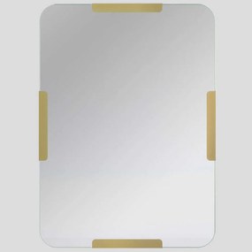 Καθρέπτης Τοίχου Pera 552NOS2337 50x70cm Gold Aberto Design Μέταλλο,Γυαλί