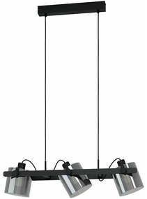 Φωτιστικό Οροφής - Ράγα 43606 Hornwood 3/E27 Black-Clear Eglo Metal, Glass