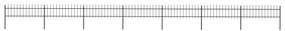 Κάγκελα Περίφραξης με Λόγχες Μαύρα 11,9 x 0,6 μ. από Χάλυβα