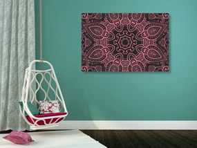 Εικόνα Mandala με ινδικό μοτίβο σε ροζ - 60x40