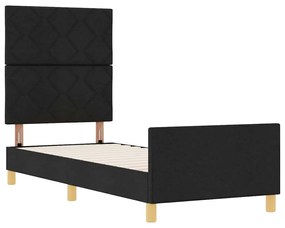 vidaXL Σκελετός Κρεβατιού με κεφαλάρι Μαύρο 80 x 200 cm ύφασμα