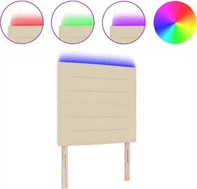 vidaXL LED κεφαλάρι με φώτα λωρίδας LED Κρεμ 80 cm Πολυεστέρας