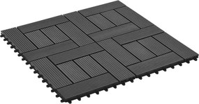 vidaXL Πλάκα Κατασκευής 22 pcs Μαύρο 30 x 30 cm WPC