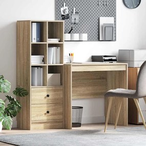 vidaXL Γραφείο  με Αποθήκευση Sonoma Oak Επεξεργασμένο Ξύλο